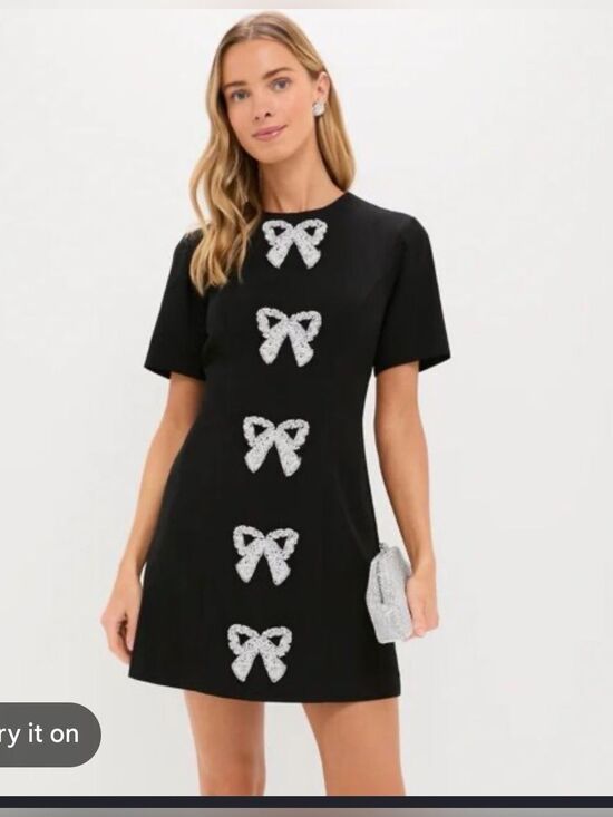 Hyacinth House Dresses & Skirts - Tuckernuck Hyacinth House Black Beaded Bows Bernadette Mini Dress Sz Medium